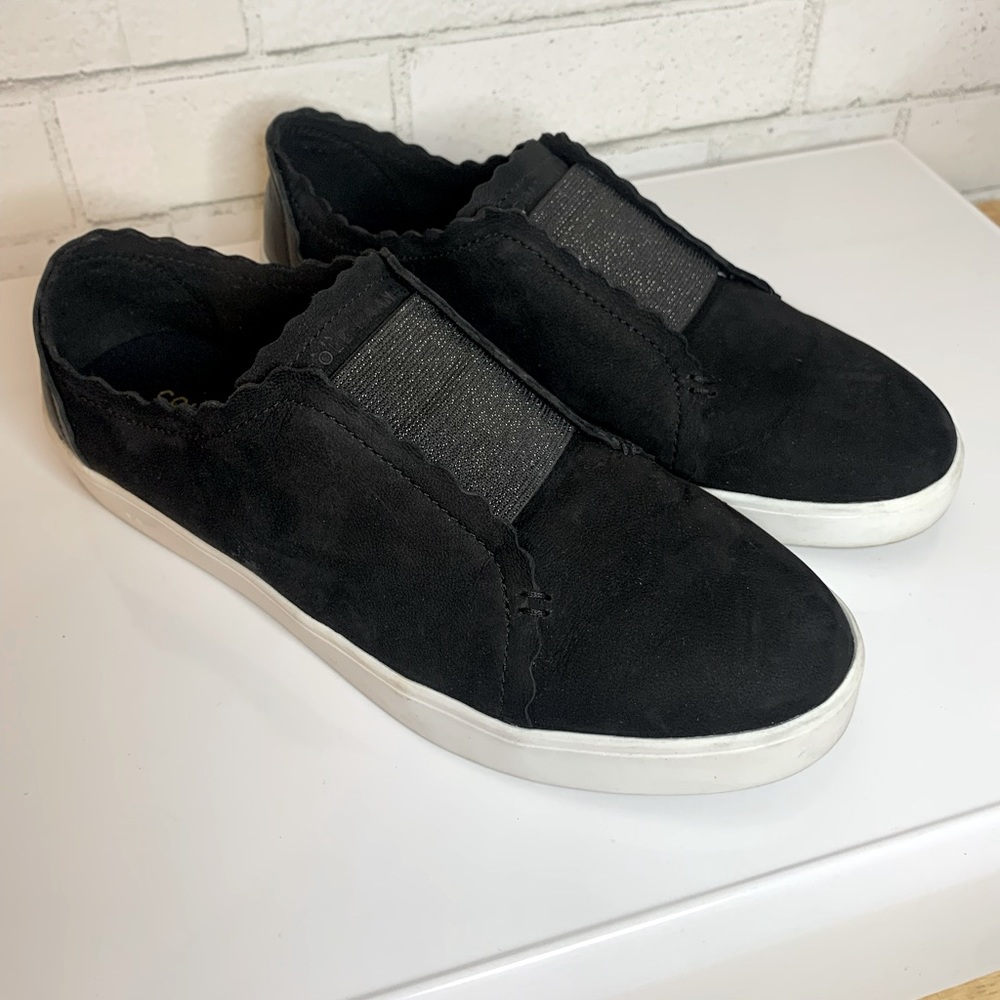 Cole Haan Grand OS Crosscourt Black Suede 7.5 Slip on Sneaker